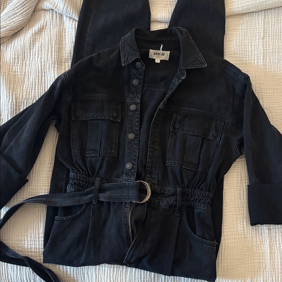 Agolde Tatum Long Sleeve Black Jumpsuit - Picture 4 of 10